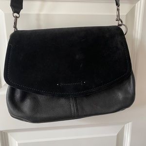 Lucky Brand Lyia Black Leather & Suede Crossbody OR Shoulder Bag